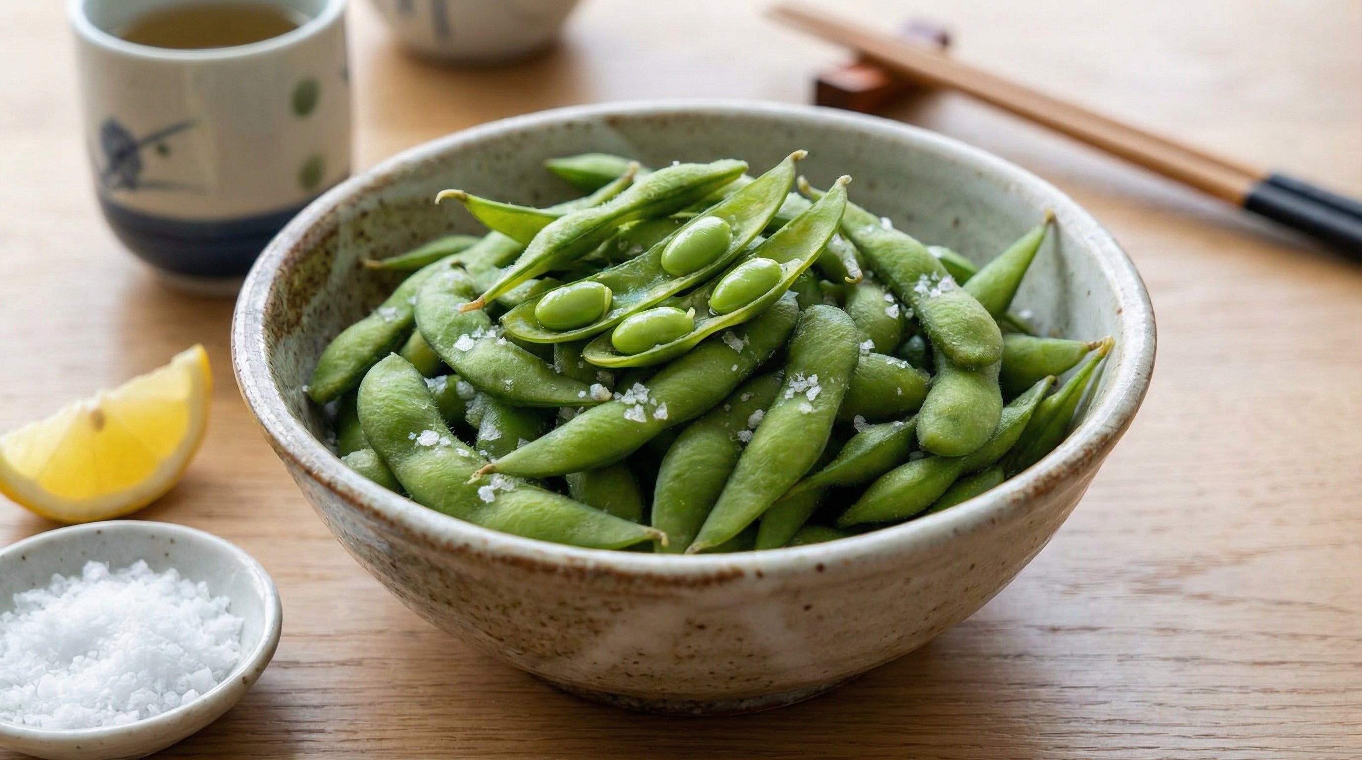Edamame mit Meersalz