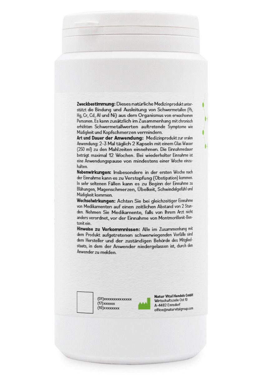 BentonitMED 200 capsule detox, dispositivo medico con certificato CE