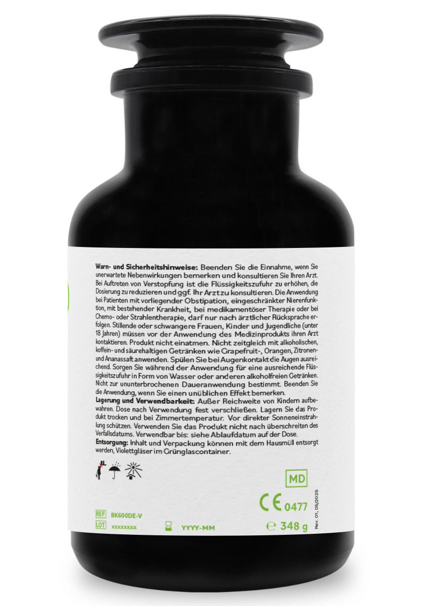 BentonitMED 600 capsule detox in Vetro violetto Miron, dispositivo medico con certificato CE