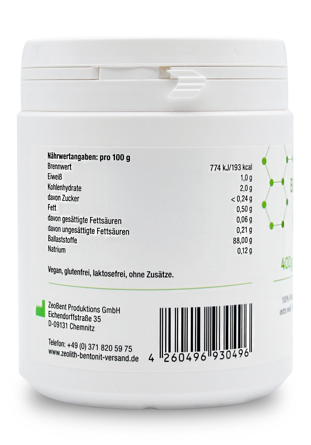 Psilio Biológico indio 400 gr. en polvo fino (Psyllium), DE-ÖKO-070