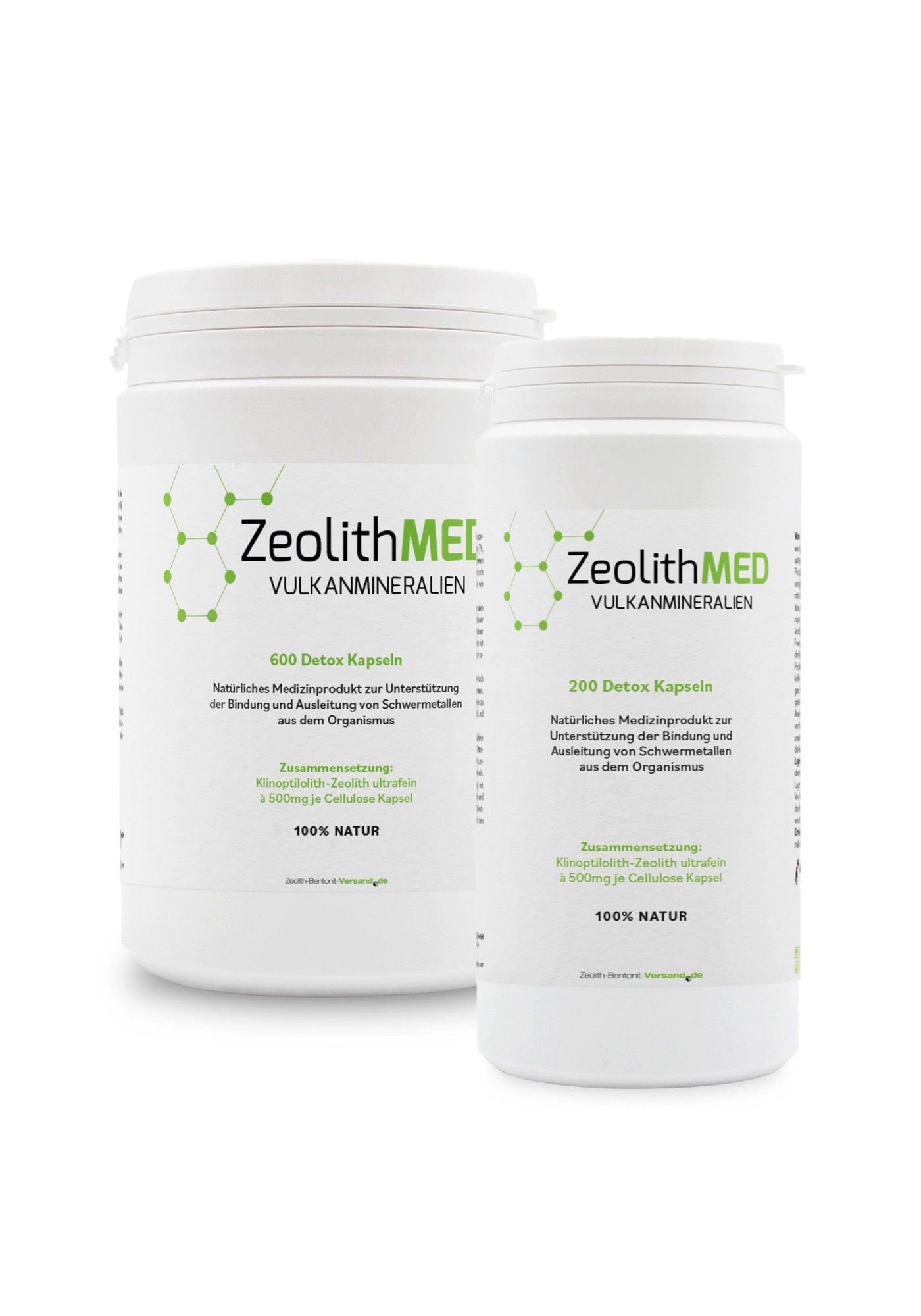 ZeolithMED 200 + 600 cápsulas de desintoxicación en envase económico, productos médicos con certificado CE