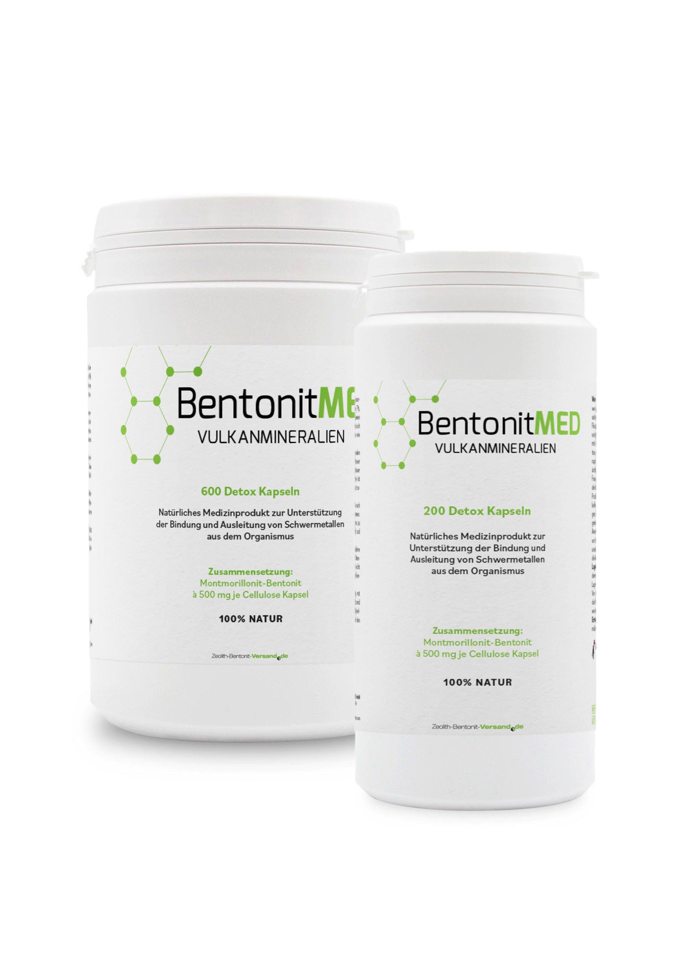 BentonitMED 200 + 600 cápsulas detox en envase económico, productos santarios con certificado CE