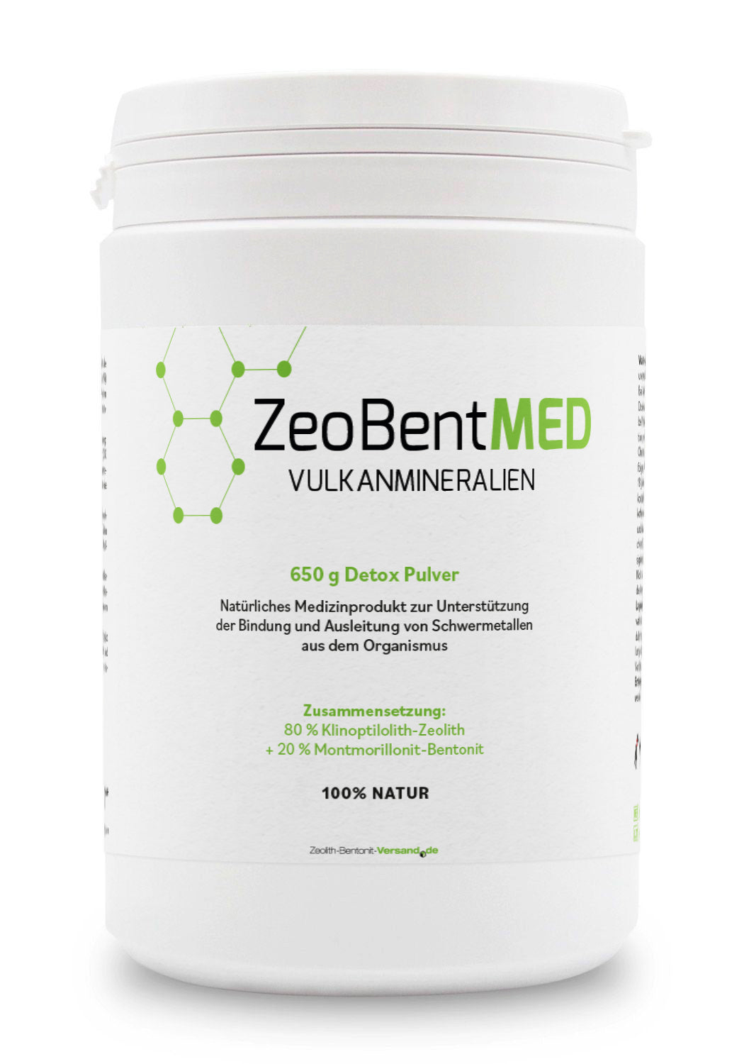 ZeoBentMED Detox-Pulver 650g, Medizinprodukt mit CE-Zertifikat