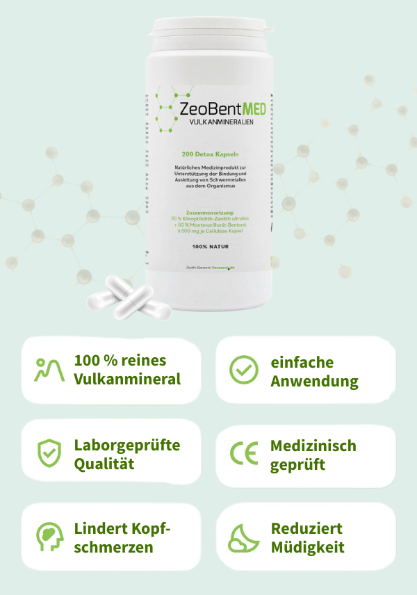 ZeoBentMED 200 detox capsules, medical device with CE certificate