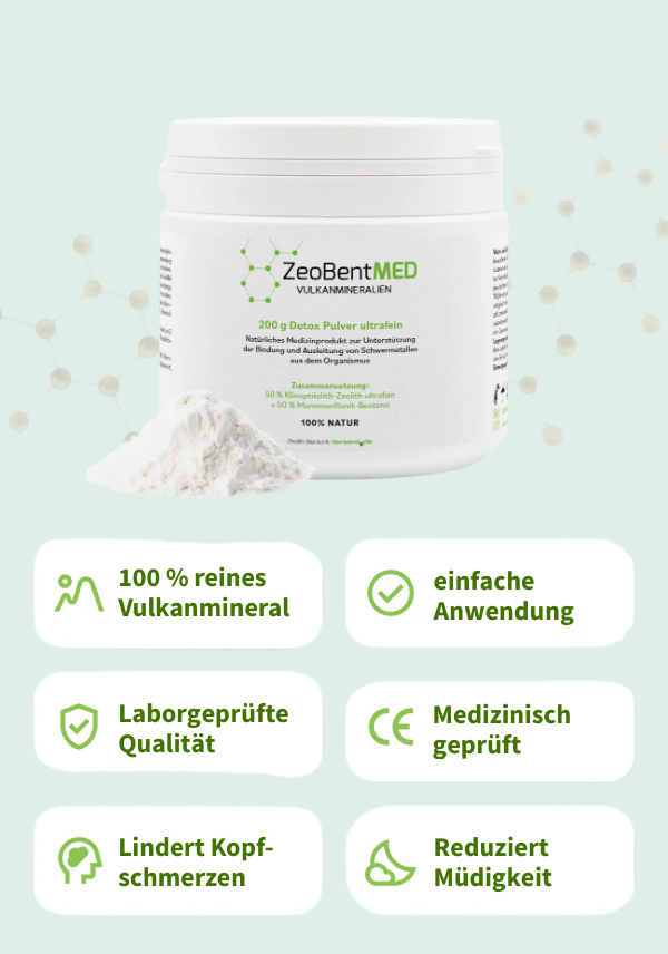 ZeoBentMED polvo detox ultrafino 200g, producto sanitario con certificado CE