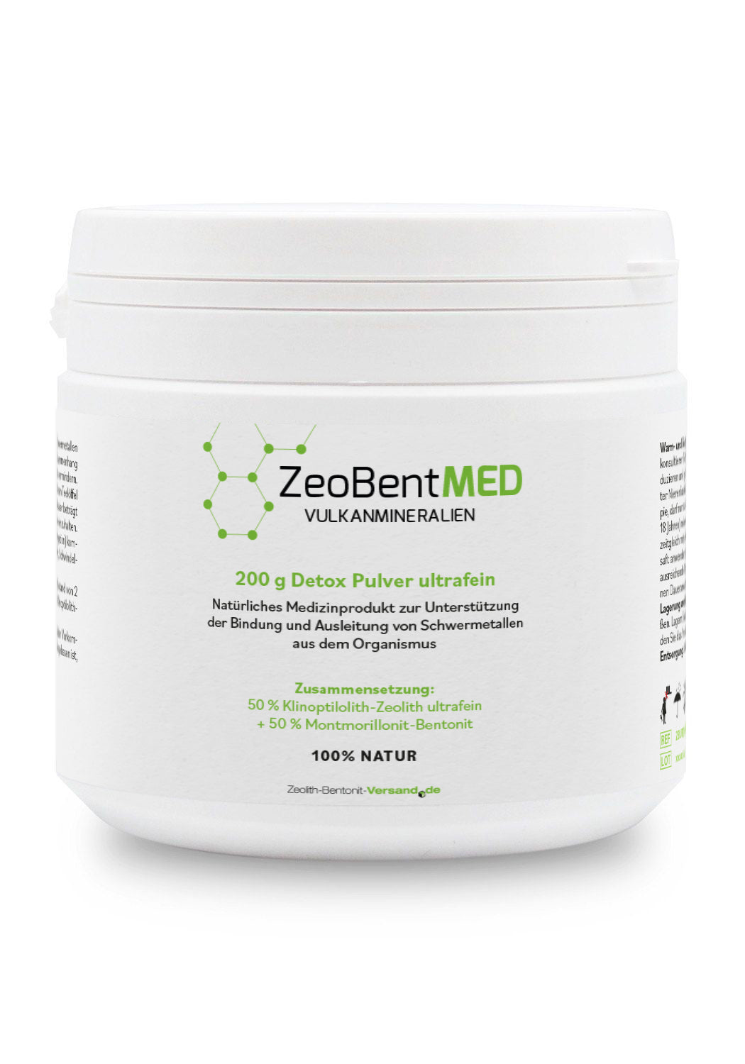 ZeoBentMED polvere detox ultrafine 200 g, dispositivo medico con certificato CE