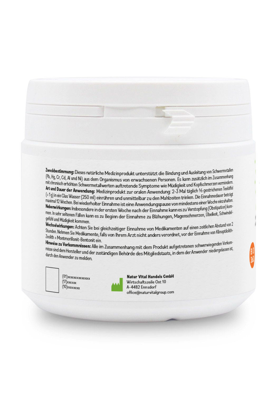 ZeoBentMED Detox-Pulver ultrafein 200g, Bio360, Medizinprodukt mit CE-Zertifikat