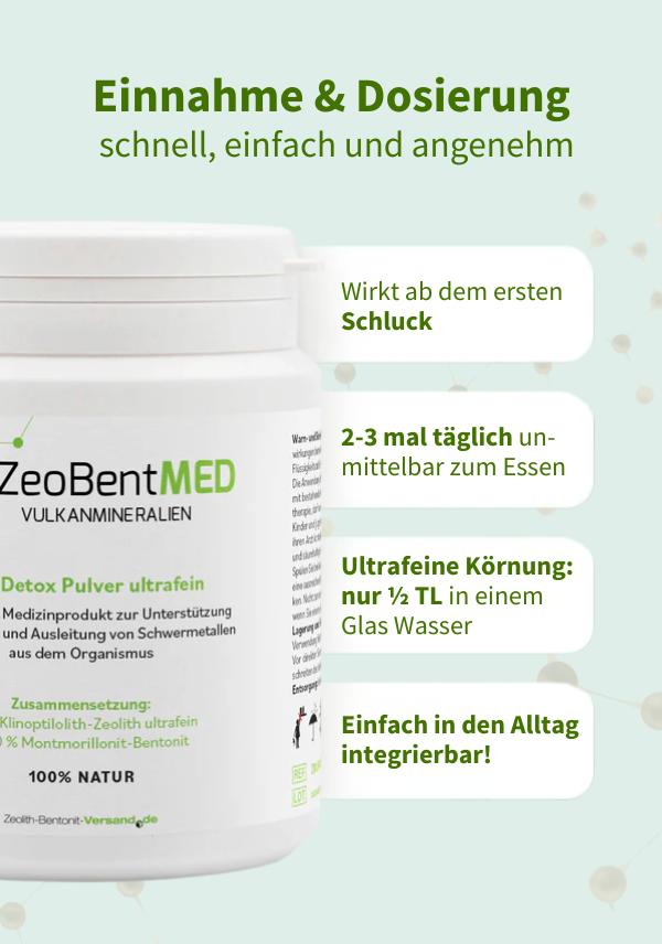 ZeoBentMED Detox-Pulver ultrafein 60g, Medizinprodukt mit CE-Zertifikat
