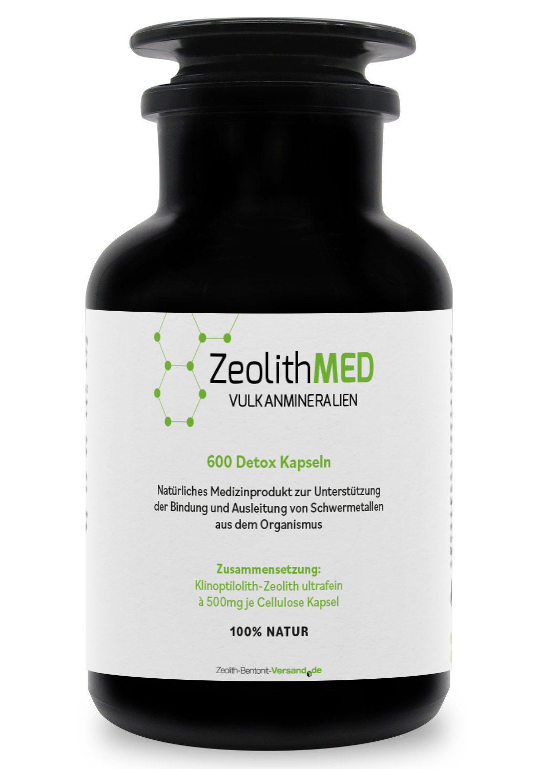 ZeolithMED 600 Detox-Kapseln im Miron Violettglas, Medizinprodukt mit CE-Zertifikat