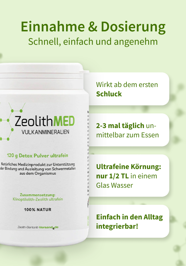 ZeolithMED Detox-Pulver ultrafein 120g, Medizinprodukt mit CE-Zertifikat