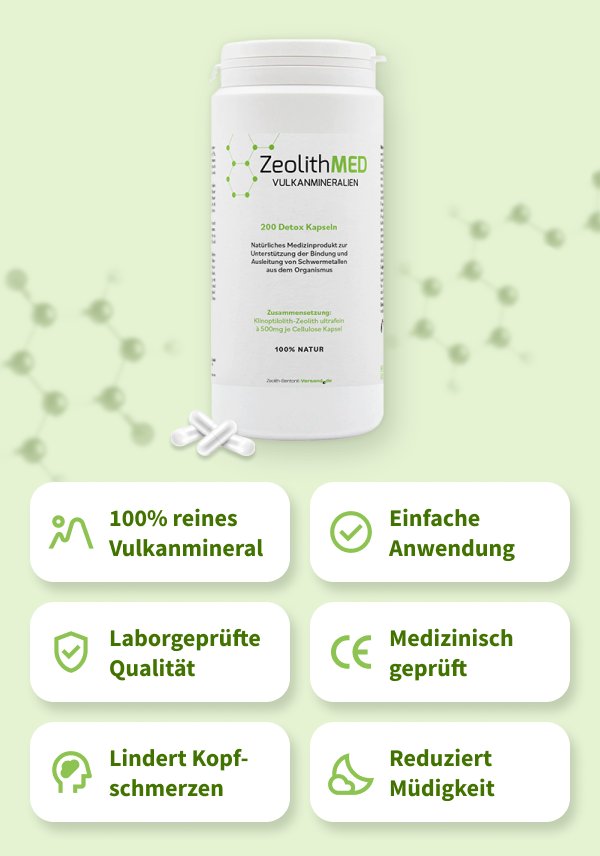 ZeolithMED 200 detox capsules, medical device with CE certificate