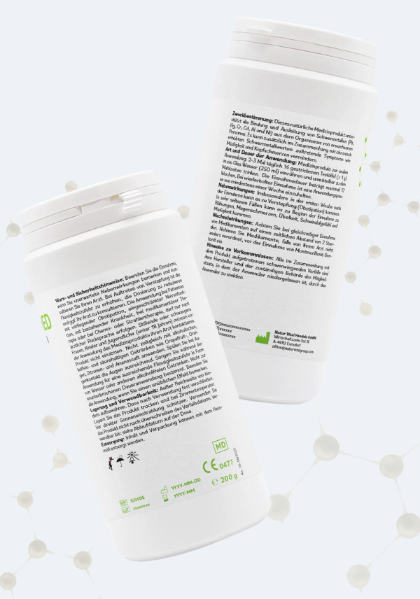 Rückseite der Verpackung mit Pflichtangaben