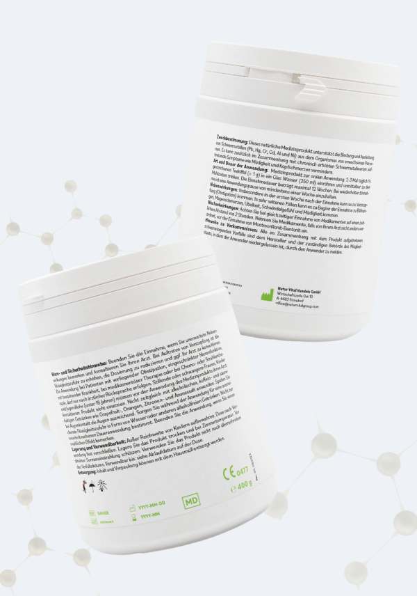 BentonitMED Detox-Pulver 400g, Medizinprodukt mit CE-Zertifikat