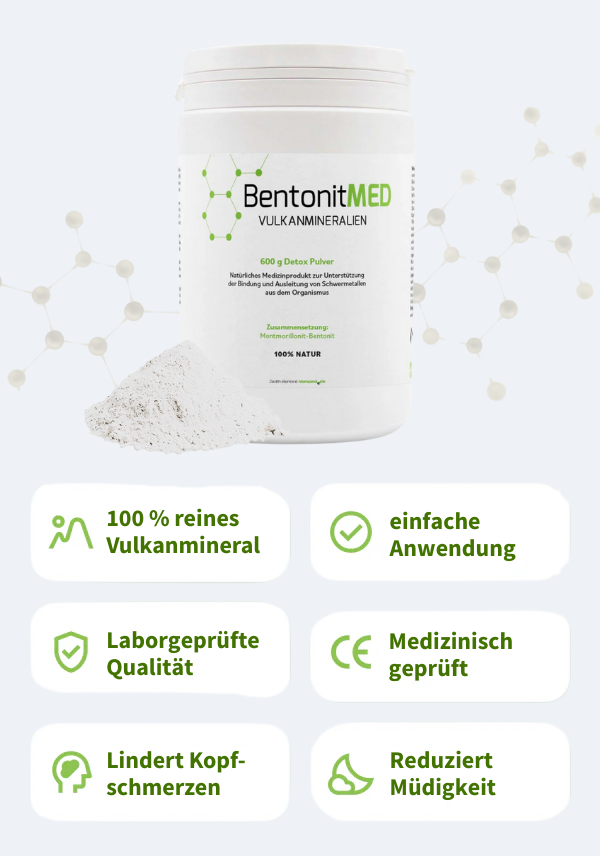 BentonitMED Detox-Pulver 600g, Medizinprodukt mit CE-Zertifikat