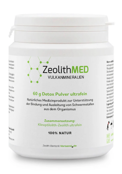 ZeolithMED Detox-Pulver ultrafein 60g, Medizinprodukt mit CE-Zertifikat