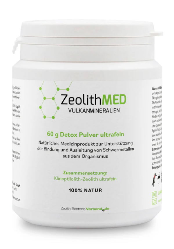 ZeolithMED polvere detox ultrafine 60g, dispositivo medico con certificato CE