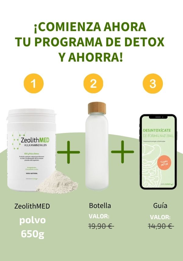 Set inicial: polvo detox con botella y guía