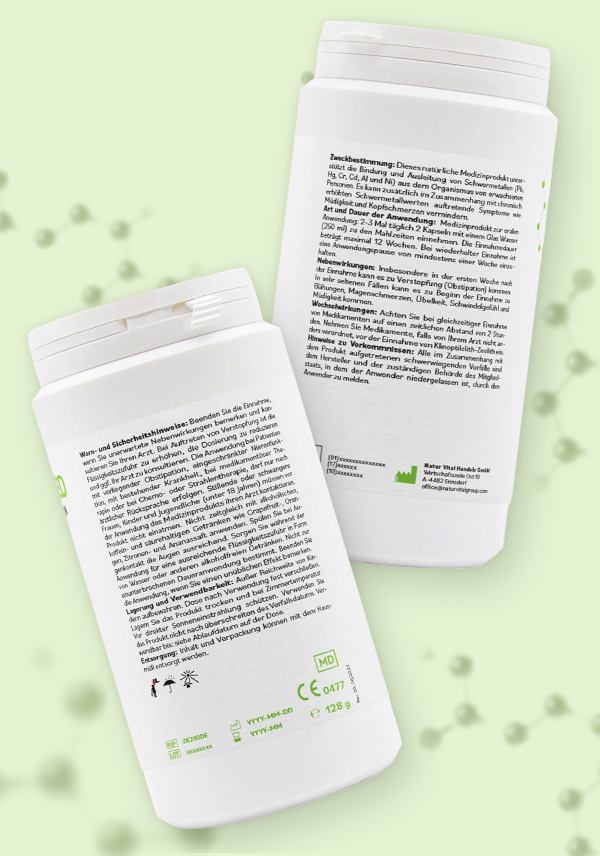 ZeolithMED 200 cápsulas de desintoxicación, producto sanitario con certificado CE