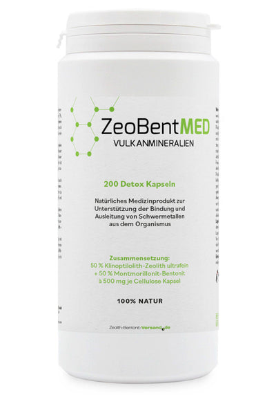 ZeoBentMED 200 Detox-Kapseln, Medizinprodukt mit CE-Zertifikat