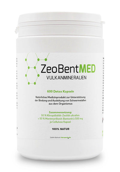 ZeoBentMED 600 Detox-Kapseln, Medizinprodukt mit CE-Zertifikat