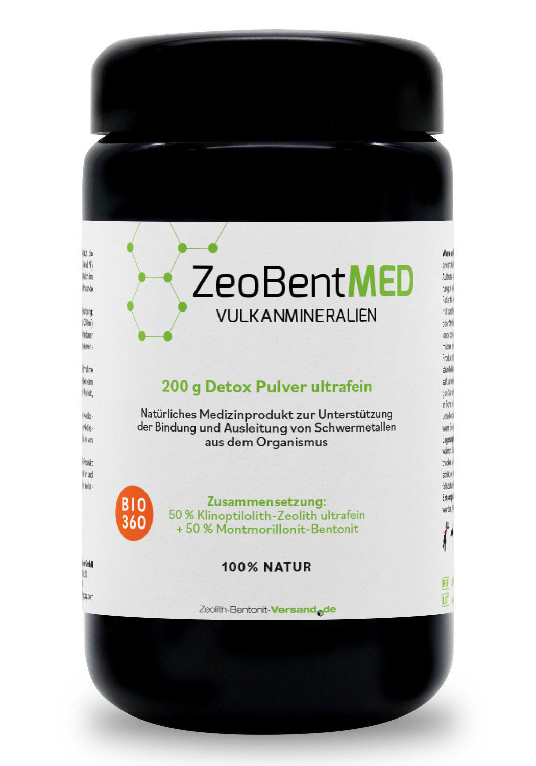 ZeoBent MED detox powder ultra-fine