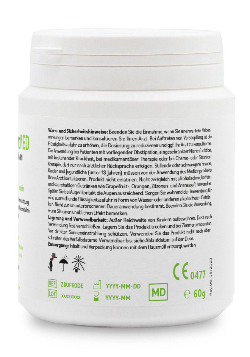 ZeoBentMED Detox-Pulver ultrafein 60g, Medizinprodukt mit CE-Zertifikat