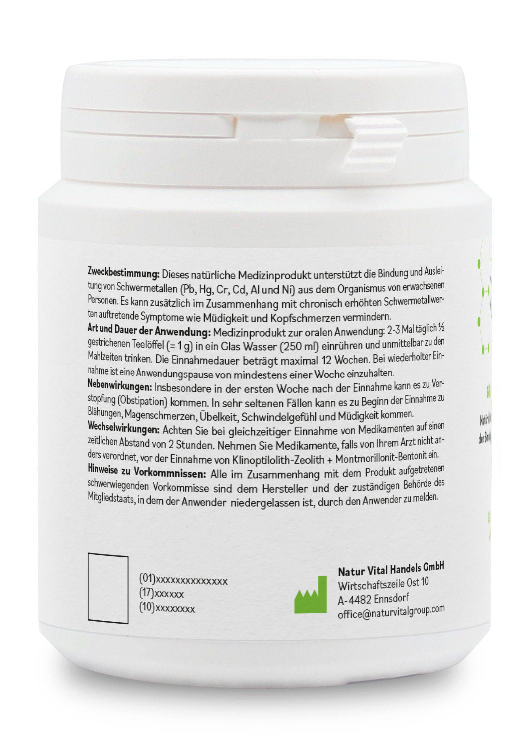 ZeoBentMED Detox-Pulver ultrafein 60g, Medizinprodukt mit CE-Zertifikat