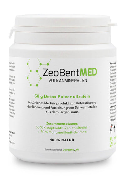 ZeoBentMED Detox-Pulver ultrafein 60g, Medizinprodukt mit CE-Zertifikat