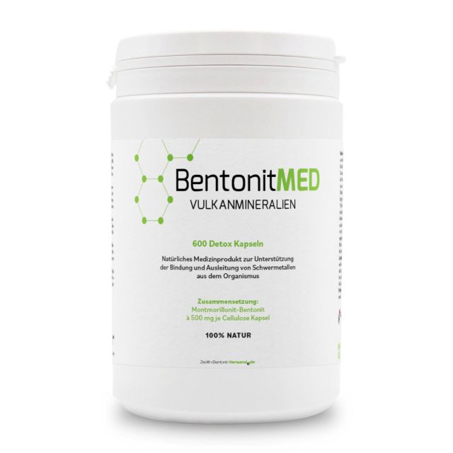 BentonitMED 600 cápsulas de desintoxicación, producto sanitario con certificado CE