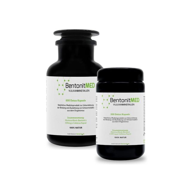 BentonitMED 200 + 600 cápsulas detox en envase económico, productos médicos con certificado CE