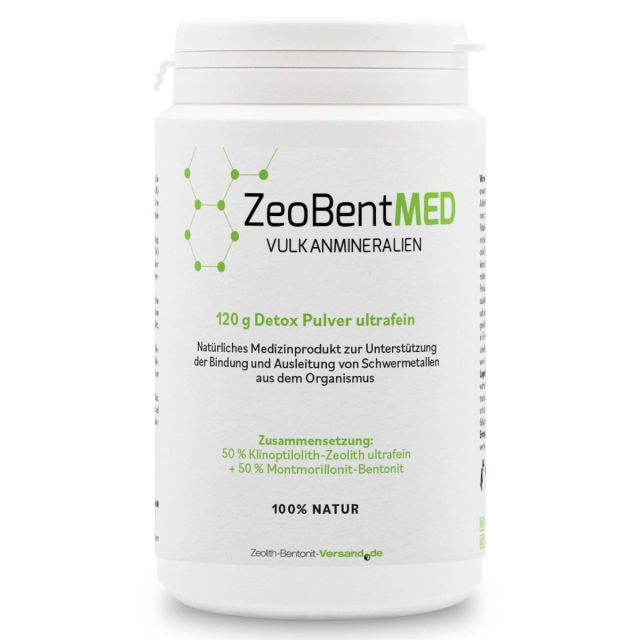 ZeoBentMED polvo detox ultrafino 120g, producto sanitario con certificado CE