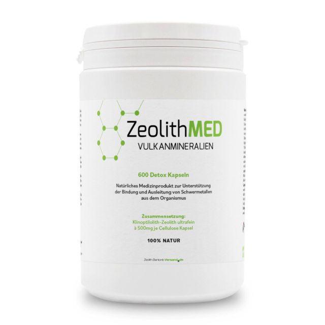 ZeolithMED 600 cápsulas de desintoxicación, producto sanitario con certificado CE