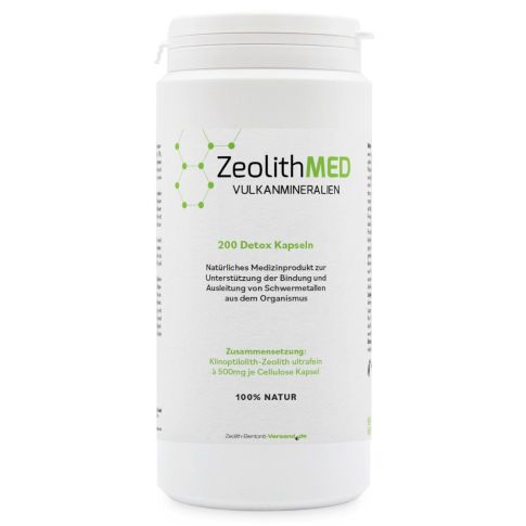 ZeolithMED 200 cápsulas de desintoxicación, producto sanitario con certificado CE